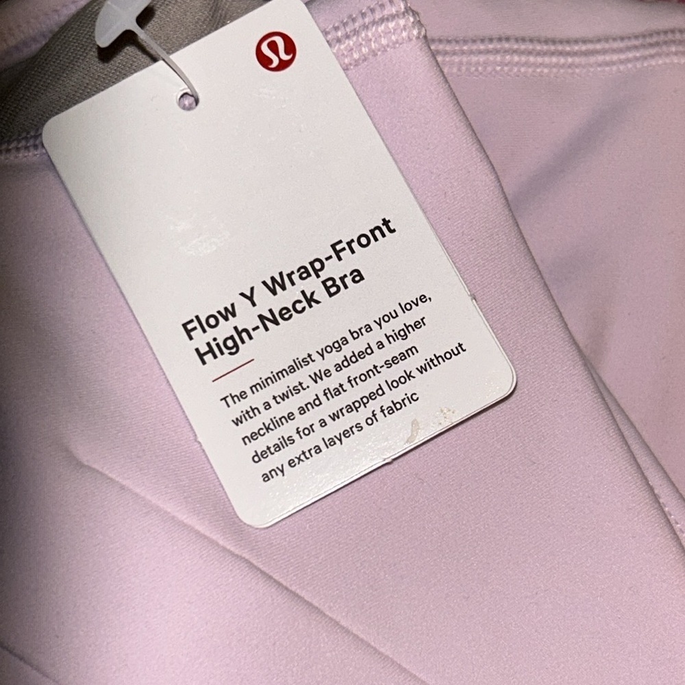 NWT Lululemon Flow Y Wrap-Front High-Neck Bra in Meadowsweet Pink size 2 - Picture 5 of 12